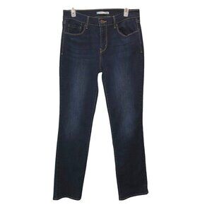Levis 505 Womens Size 10 Dark Wash Blue Straight Leg Pockets Denim Jeans